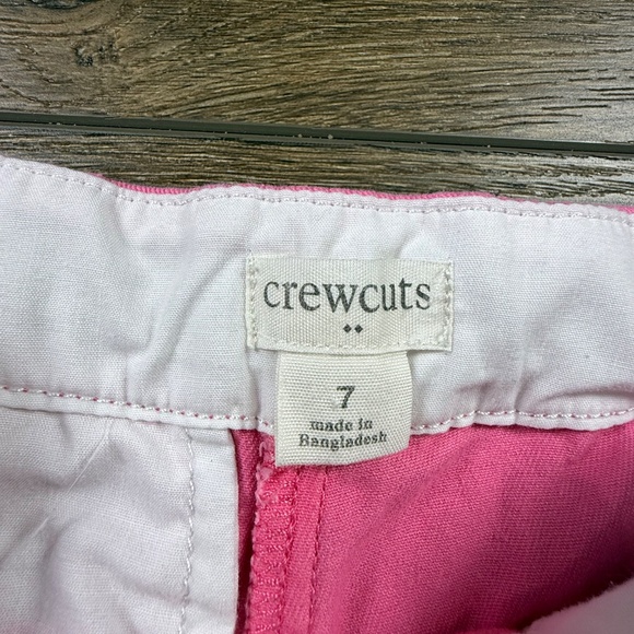 J. Crew Crewcuts Scallop Edge Chino Shorts Pink Sz 7 Button Closure Adjustable - Picture 7 of 10